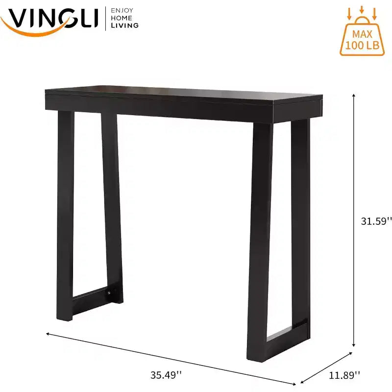 VINGLI 42.9 Console Table, Solid Wood Entryway Table, Narrow Sofa Table for Living Room, Entrance, Natural Wood