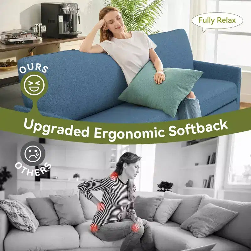 Dyonery 88 Loveseat Sofa, Comfy Couches for Living Room, Modern Oversized Love Seat Sofa, Tool-Free Setup Large Couches for Bedroom Office