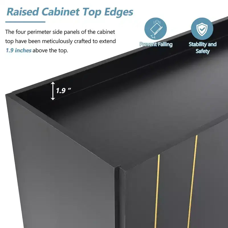 CLIHOME Luxurious Shoe Cabinet with 5 Metal Legs, Modern TV Stand with 4 Adjustable Shelves for TVs Up to 70, Minimalist Sideboard Cabinet