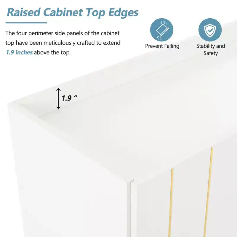 CLIHOME Luxurious Shoe Cabinet with 5 Metal Legs, Modern TV Stand with 4 Adjustable Shelves for TVs Up to 70, Minimalist Sideboard Cabinet