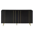 CLIHOME Luxurious Shoe Cabinet with 5 Metal Legs, Modern TV Stand with 4 Adjustable Shelves for TVs Up to 70, Minimalist Sideboard Cabinet