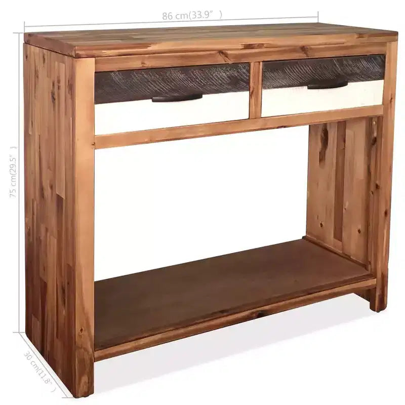 vidaXL Console Table Solid Acacia and Engineered Wood 33.9x11.8x29.5