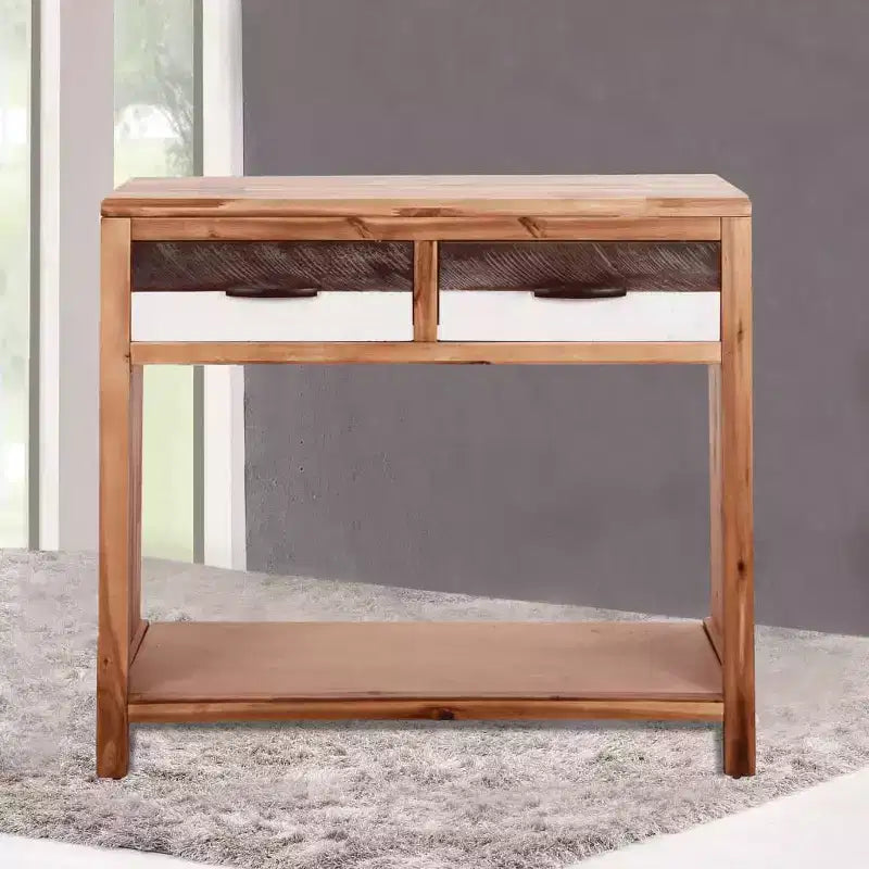 vidaXL Console Table Solid Acacia and Engineered Wood 33.9x11.8x29.5