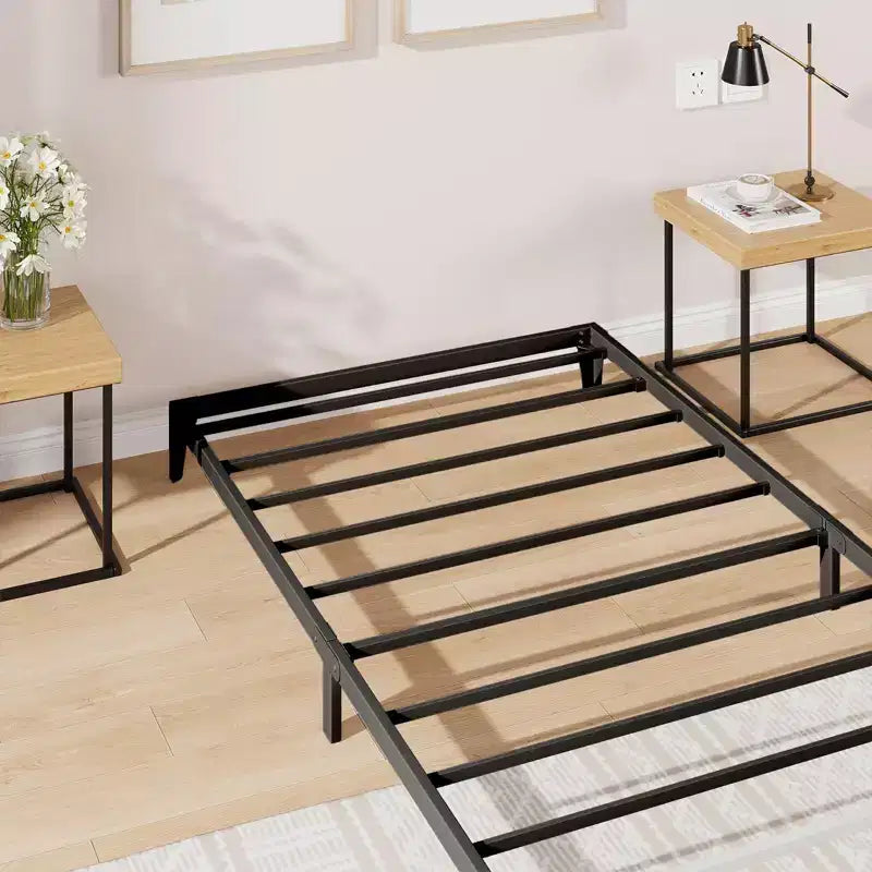 Bed Frame, Metal Platform Bed Frame No Box Spring Needed, Heavy Duty Bed Frame with Under-Bed Storage Space, Sturdy Metal Slat Support