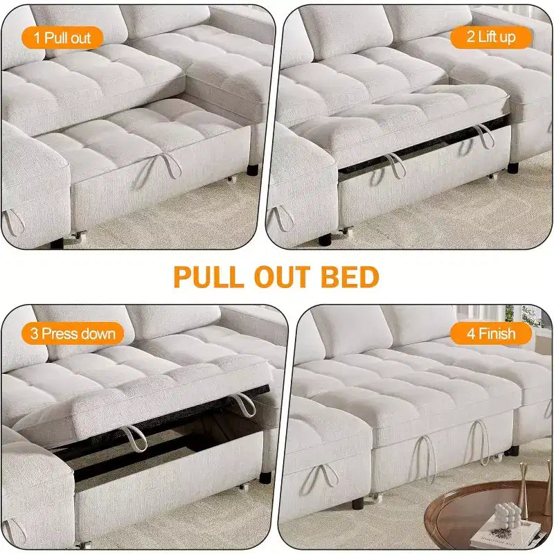 Dyonery 108 4 Seat Modular Sectional Sofa with USB Ports/Adjustable Backrest/2 Storage Seats