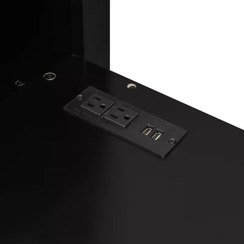 Merax Full Size Loft Bed with Desk, Wardrobe, RGB LED Lights & USB Charging Port  Stylish Black Frame with Multi-Storage Space for Game Lovers