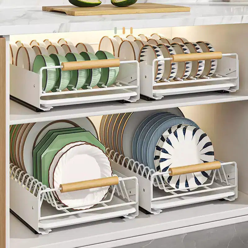 Metal Kitchen Pull-Out Drawer, Dish Drainer with Removable Tray, Kitchen Cupboard Storage Drawer Organizer Holder, Cupboard Organizers