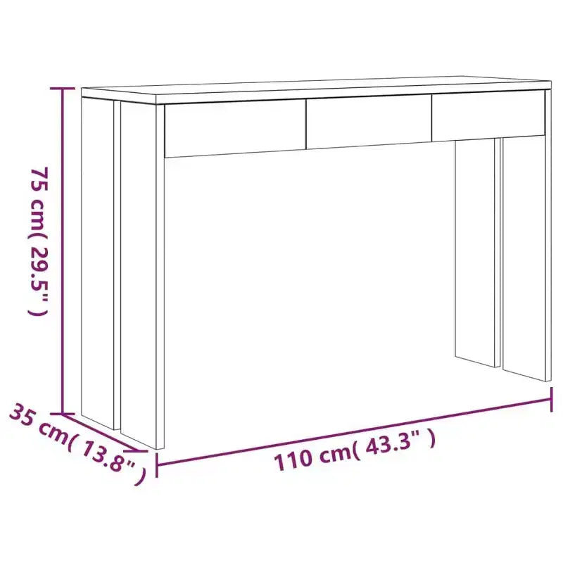 vidaXL Console Table 43.3x13.8x29.5 Solid Teak Wood