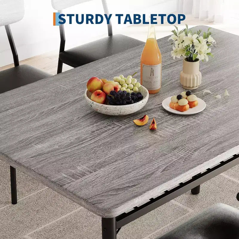 3-Piece Dining Table Set for 2, Wood Kitchen Table with Storage Rack, Upholstered Chairs of 2, Dining Room Set for Small Space, Apartment
