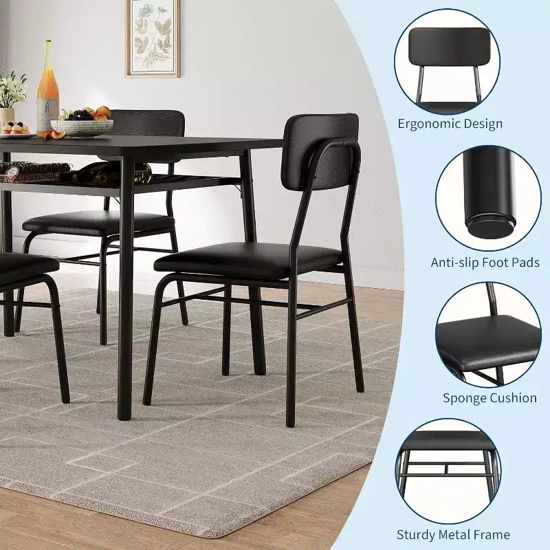 3-Piece Dining Table Set for 2, Wood Kitchen Table with Storage Rack, Upholstered Chairs of 2, Dining Room Set for Small Space, Apartment