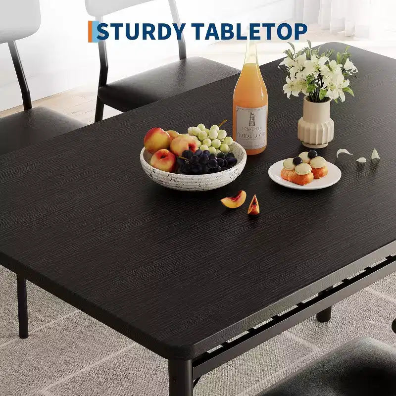 3-Piece Dining Table Set for 2, Wood Kitchen Table with Storage Rack, Upholstered Chairs of 2, Dining Room Set for Small Space, Apartment
