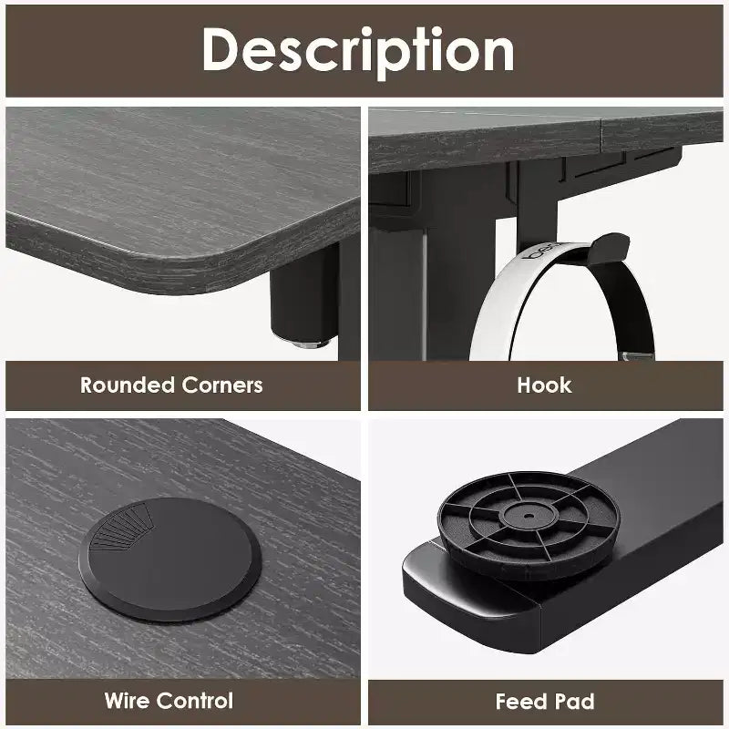PexFix 55 x 24 Electric Standing Desk Walnut Desktop Height Adjustable Computer Desk Stand up Home Office Desk with Splice Board
