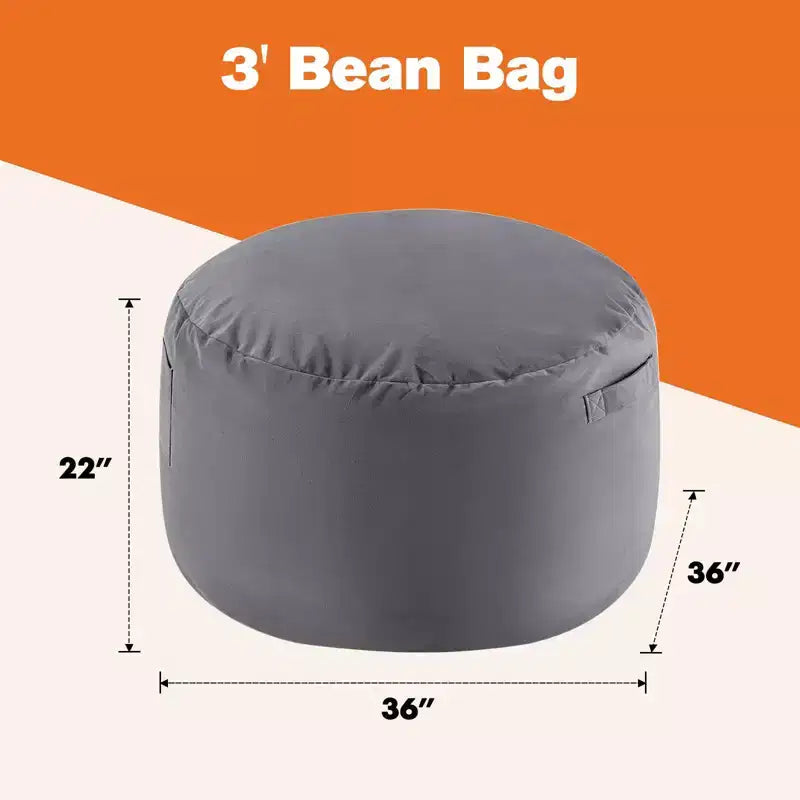 MAYEERTY 4ft Foam Filled Bean Bag Chair Soft Removable Cover Comfortable for Adults Kids Living Room Bedroom Dorm