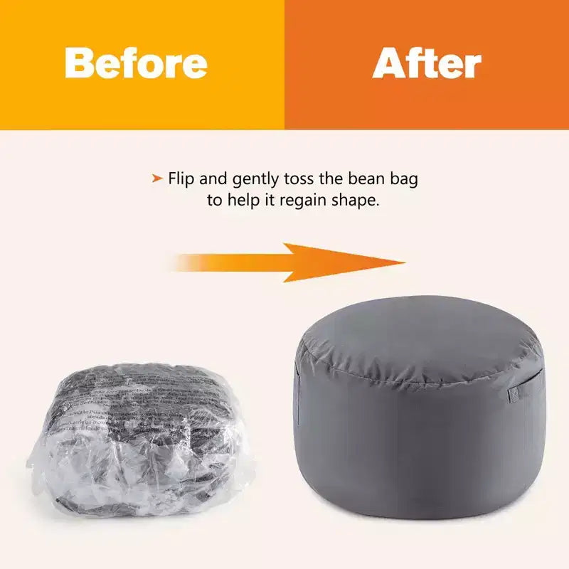 MAYEERTY 4ft Foam Filled Bean Bag Chair Soft Removable Cover Comfortable for Adults Kids Living Room Bedroom Dorm