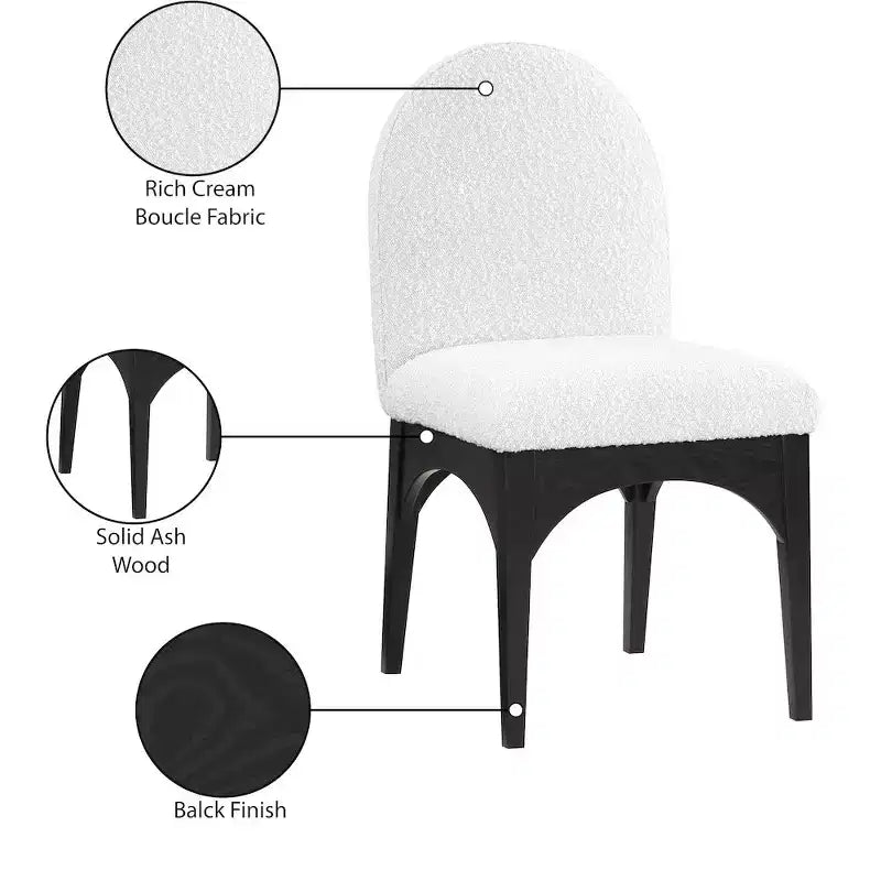 Meridian Furniture,Waldorf Boucle Fabric Dining Chair