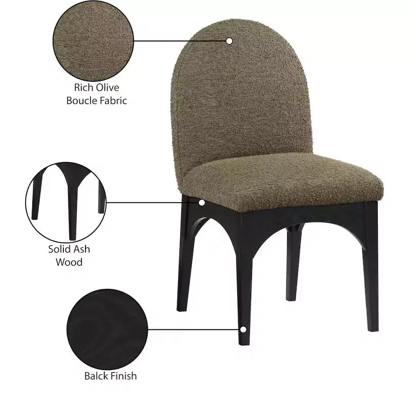 Meridian Furniture,Waldorf Boucle Fabric Dining Chair