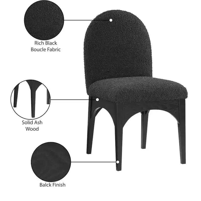Meridian Furniture,Waldorf Boucle Fabric Dining Chair
