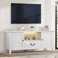 GustoWave White TV Stand for up to 65 Inch TV, Entertainment Center with Storage & Drawer for Living Room, Bedroom