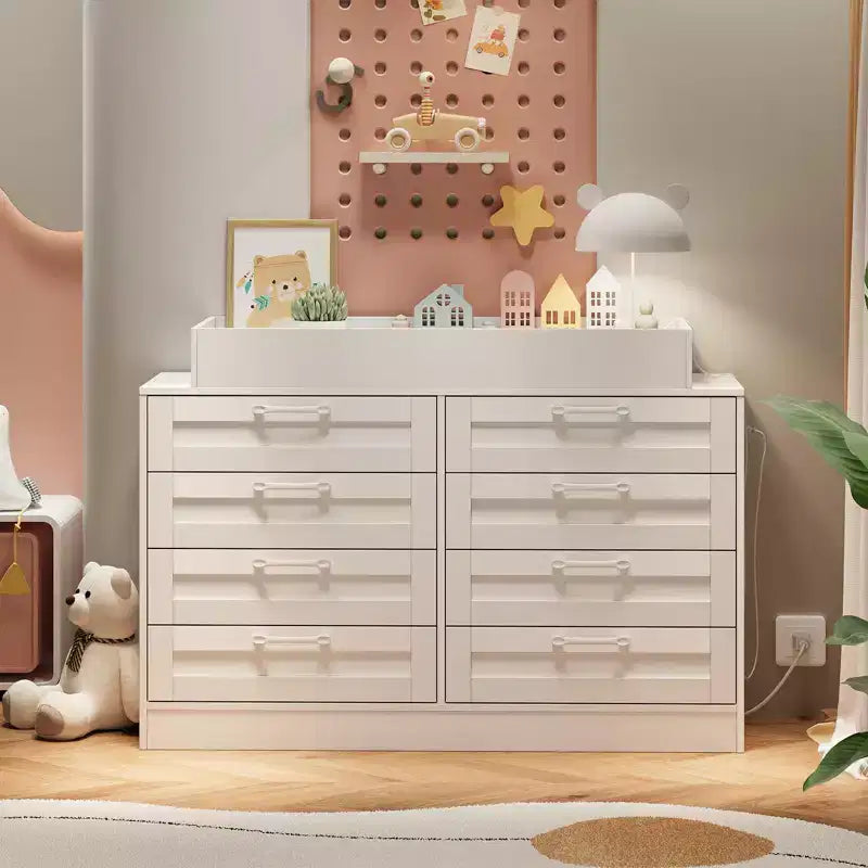 Zstar 5 Dresser for Bedroom, 41.3 Tall Vertical Drawer Dresser with Storage Freestanding, Wooden Closet Storage Chest for Living Room, White