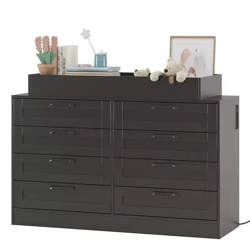 Zstar 5 Dresser for Bedroom, 41.3 Tall Vertical Drawer Dresser with Storage Freestanding, Wooden Closet Storage Chest for Living Room, White