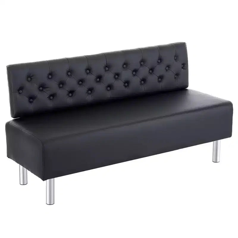 Karl Home 58.6 in. Upholstered Waiting Room Reception Bench Chair with Button Tufted Backrest