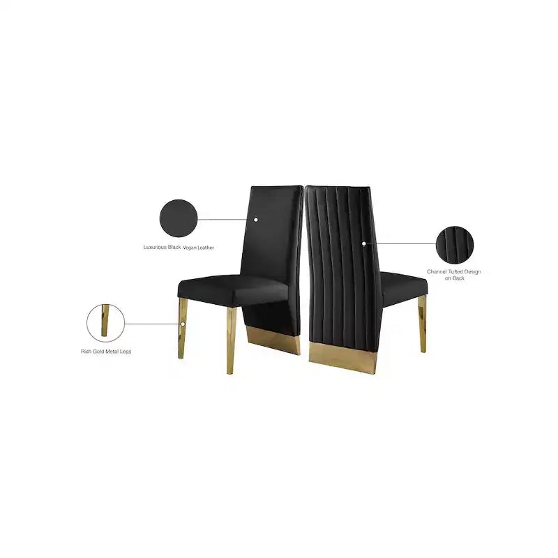 Meridian Furniture,PorshaVegan Leather Dining Chair, Set of 2