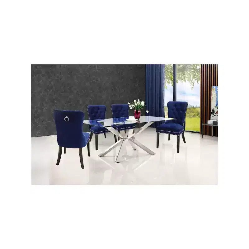 Meridian Furniture,Nikki Velvet Dining Chair, Set of 2