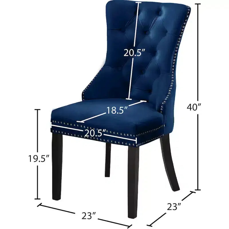 Meridian Furniture,Nikki Velvet Dining Chair, Set of 2