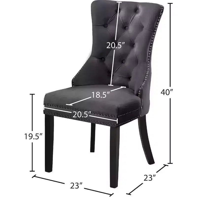 Meridian Furniture,Nikki Velvet Dining Chair, Set of 2