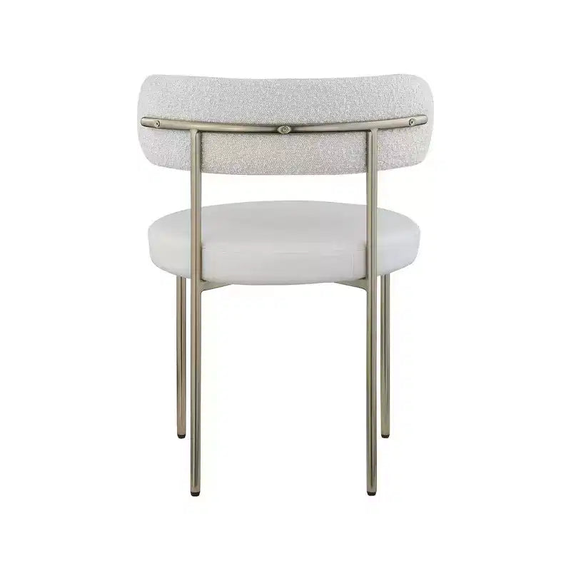 Meridian Furniture,Beacon Vegan Leather and Boucle Fabric Dining Chair, Set of 2