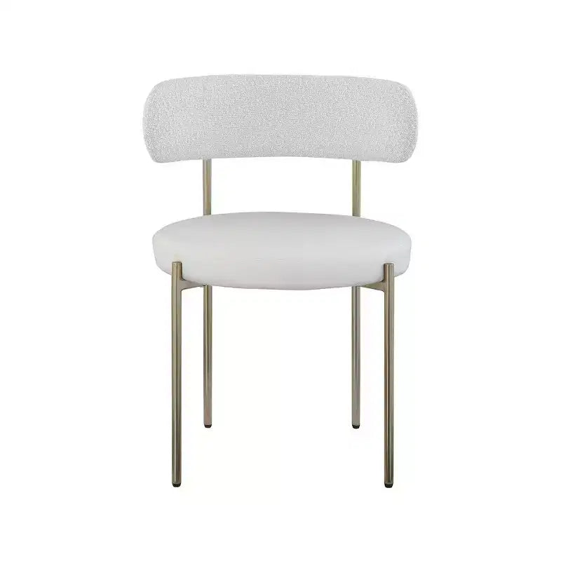 Meridian Furniture,Beacon Vegan Leather and Boucle Fabric Dining Chair, Set of 2