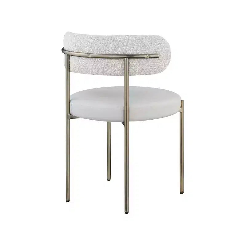 Meridian Furniture,Beacon Vegan Leather and Boucle Fabric Dining Chair, Set of 2