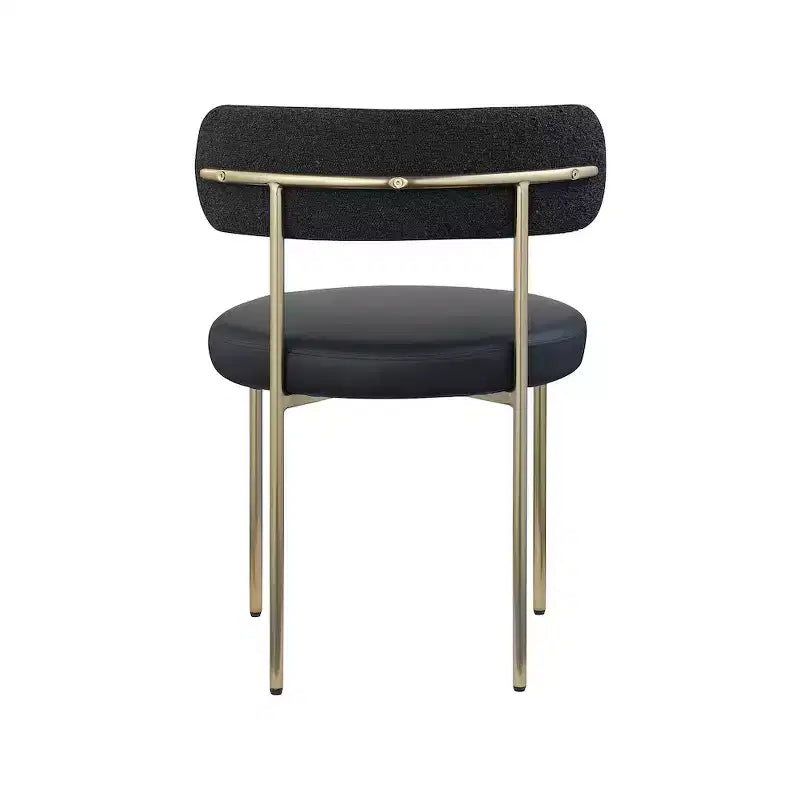 Meridian Furniture,Beacon Vegan Leather and Boucle Fabric Dining Chair, Set of 2
