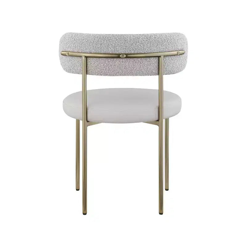 Meridian Furniture,Beacon Vegan Leather and Boucle Fabric Dining Chair, Set of 2