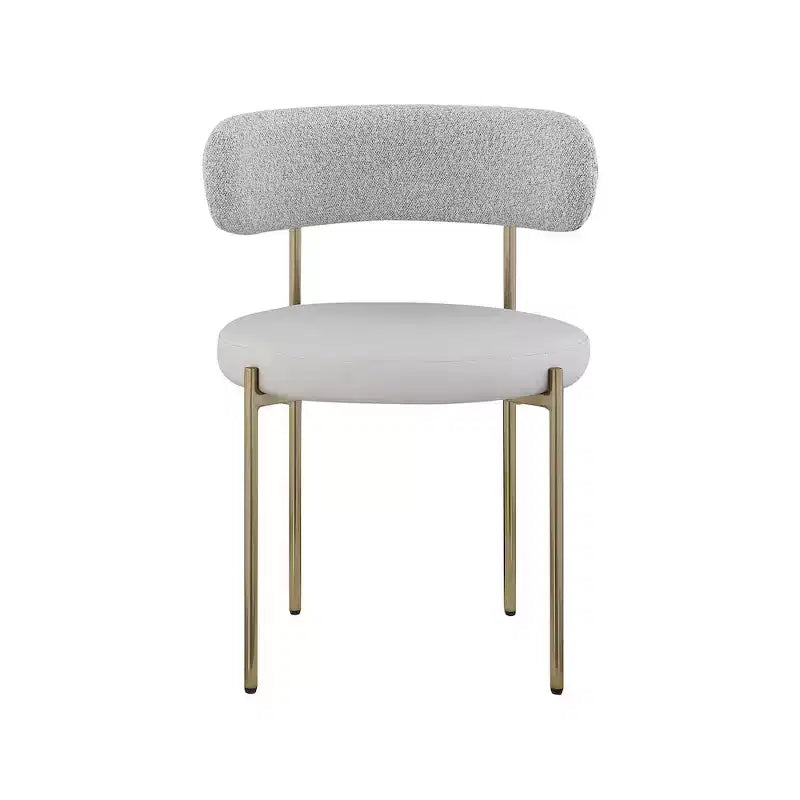 Meridian Furniture,Beacon Vegan Leather and Boucle Fabric Dining Chair, Set of 2