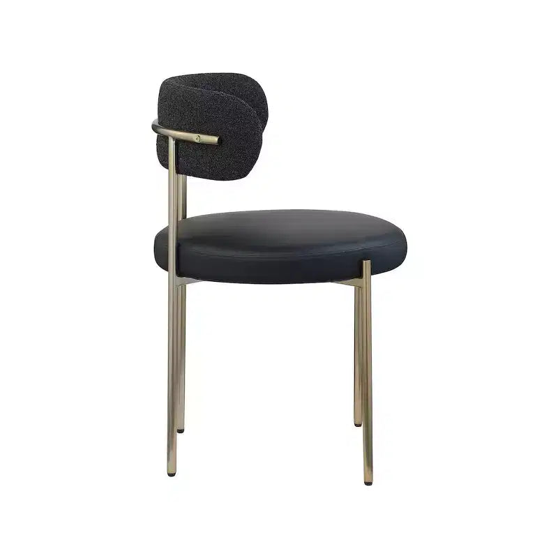 Meridian Furniture,Beacon Vegan Leather and Boucle Fabric Dining Chair, Set of 2