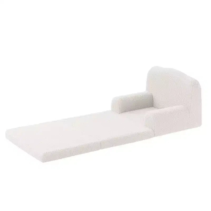 2-in-1 Kids Convertible Couch & Lounger Chair - Foldable Foam Toddler Sofa