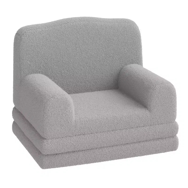 2-in-1 Kids Convertible Couch & Lounger Chair - Foldable Foam Toddler Sofa
