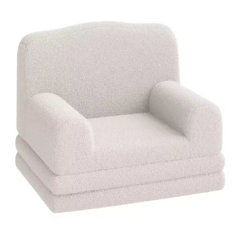 2-in-1 Kids Convertible Couch & Lounger Chair - Foldable Foam Toddler Sofa