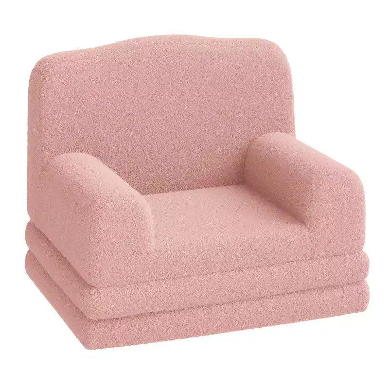 2-in-1 Kids Convertible Couch & Lounger Chair - Foldable Foam Toddler Sofa
