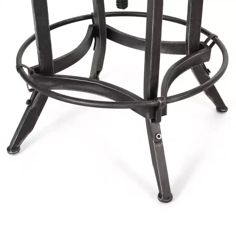 GDFStudio Cedarville Industrial Fir Wood Adjustable Backless Swivel Barstools (Set of 2)