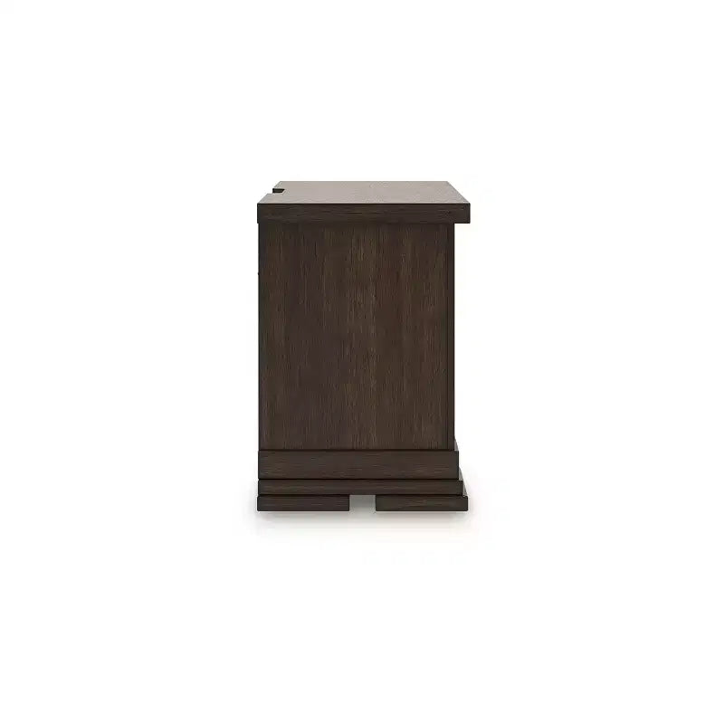 Signature Design by Ashley Taffenbrook 3-Drawer Nightstand with USB Charging and Power Outlets - Medium Brown