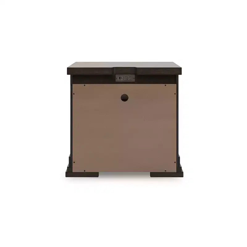 Signature Design by Ashley Taffenbrook 3-Drawer Nightstand with USB Charging and Power Outlets - Medium Brown