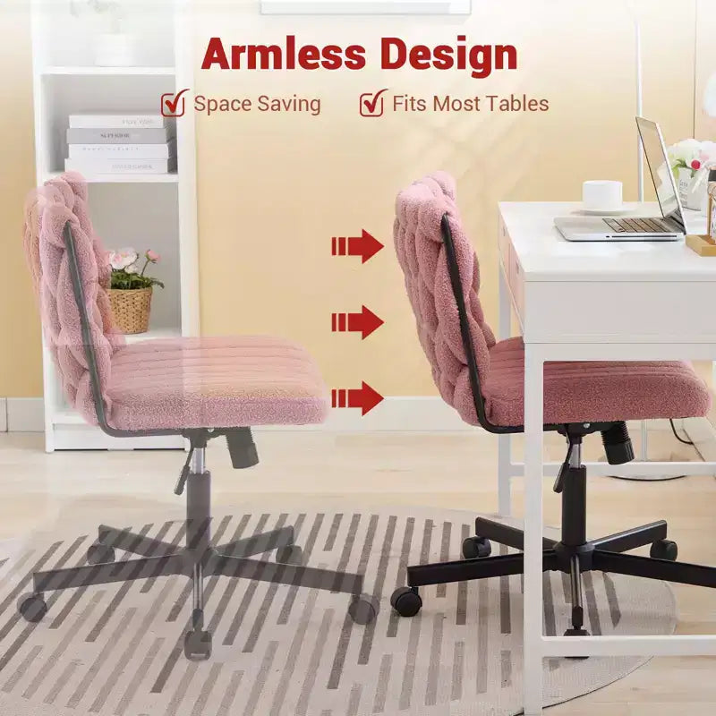Rolling Desk Chair, Gray Fabric Criss Cross Chair, Swivel Home Office Chair with Wheels, Wide Seat Computer Task Chair, Height Adjustable Vanity Chair