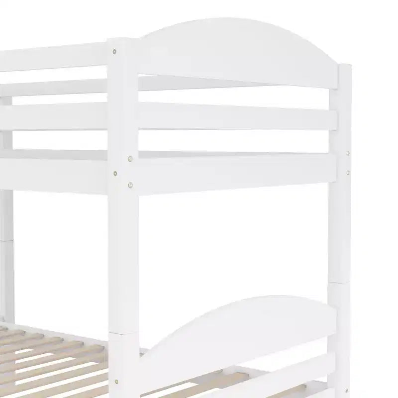 Twin L-Shaped Bunk bed with Trundle-White