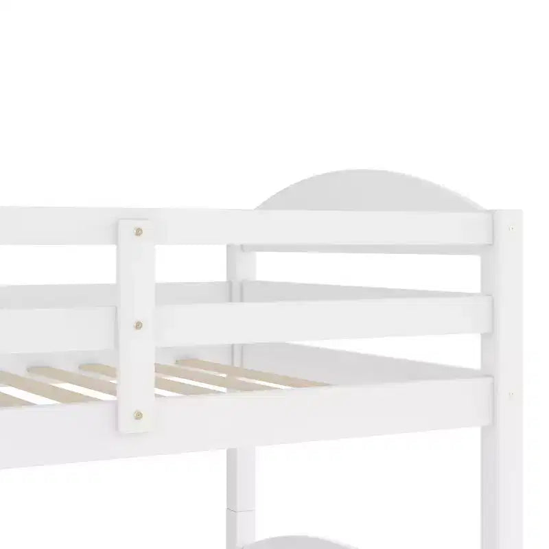 Twin L-Shaped Bunk bed with Trundle-White