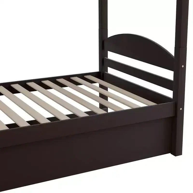 Twin L-Shaped Bunk bed with Trundle-White