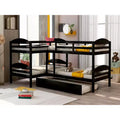 Twin L-Shaped Bunk bed with Trundle-White