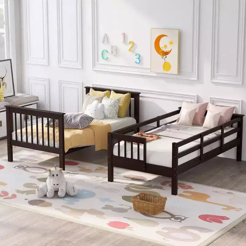 Stairway Twin-Over-Twin Bunk Bed with Storage and Guard Rail for Bedroom, Dorm, White color