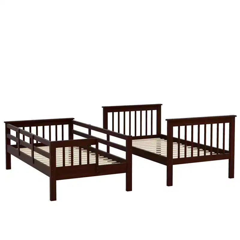 Stairway Twin-Over-Twin Bunk Bed with Storage and Guard Rail for Bedroom, Dorm, White color